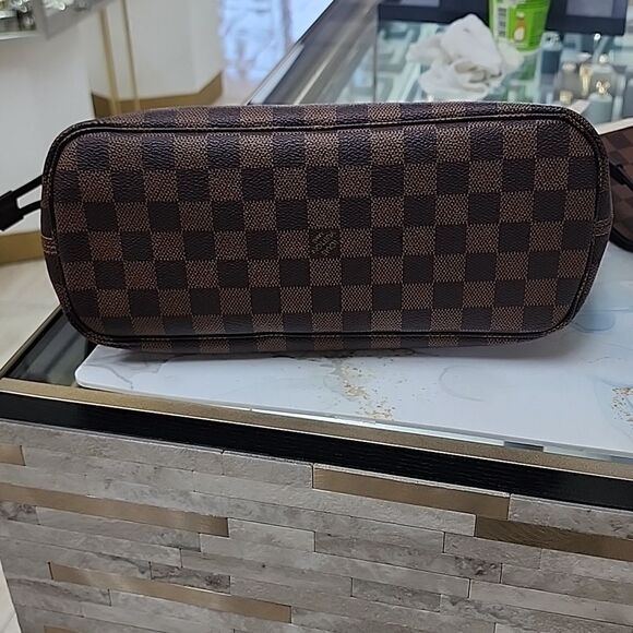 NEW Authentic Louis Vuitton Damier Ebene Neverfull PM Purse Bag Tote & Pouch - Picture 8 of 15